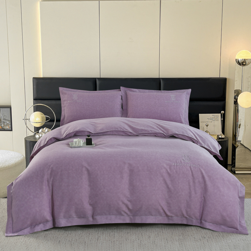 洁丽雅(Grace)&ldquo;沐雅&rdquo;长绒棉四件套-紫 JLY-TJ1053   单位：（套）  200*230CM 紫色